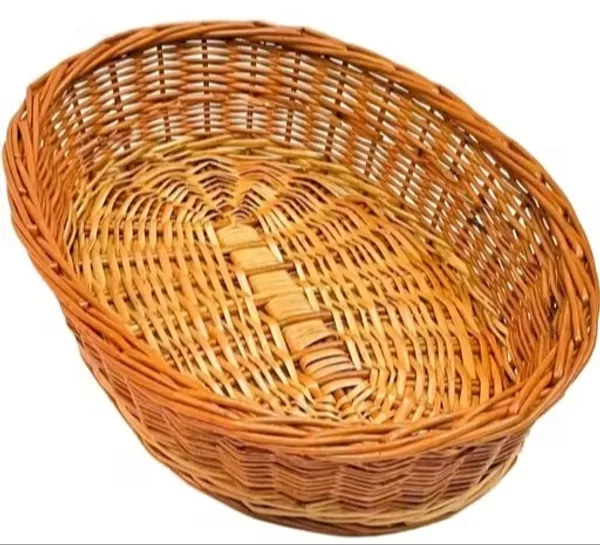 Bcf_Oval_Deep_Cane_Bamboo_Basket_Fruit_Gift_Packing_Kitchen_Multipurpose_Handmade_Eco_Friendly_Cane_Basket_Brown_Size_13x10_Inch_Height_4inch_Capicity_5_Kg_Med