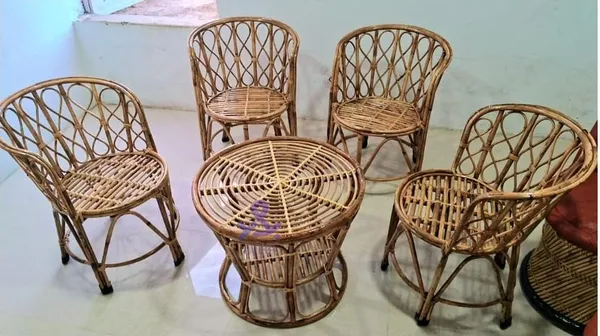 Cane_Chair_For_Home_Office_Garden_Balcony_With_Table_Set_Of_4_With_Table