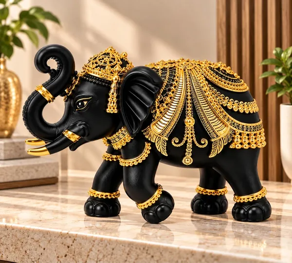 Handcrafted_Resin_Elephant_Showpiece_For_Home_Decor_Resin_Elephant_Statue_For_Good_Luck_Trunk_Up_Elephant_Showpiece_For_Office_Desk_Living_Room_Gift_Black_Gold_10_7_Cm