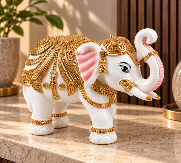 Handcrafted_Elephant_Showpiece_For_Home_Decor_Resin_Elephant_Statue_With_Trunk_Up_For_Good_Luck_Decorative_Figurine_For_Office_Desk_Table_Shelf_Gift_13_9_6_Cm_White_Gold