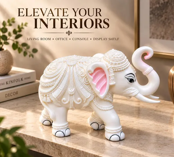 Handcrafted_Elephant_Showpiece_For_Home_Decor_Resin_Elephant_Statue_With_Trunk_Up_For_Good_Luck_Decorative_Elephant_Figurine_For_Office_Desk_Table_Shelf_Decoration_Housewarming_Gift_10_7_Cm