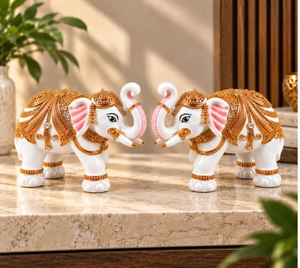 Elephant_Showpiece_For_Home_Decor_Set_Of_2_Handcrafted_Premium_Resin_Elephant_Statue_Trunk_Up_For_Good_Luck_Decorative_Showpiece_For_Office_Desk_Living_Room_Table_Gift_White_Gold_10_7_Cm