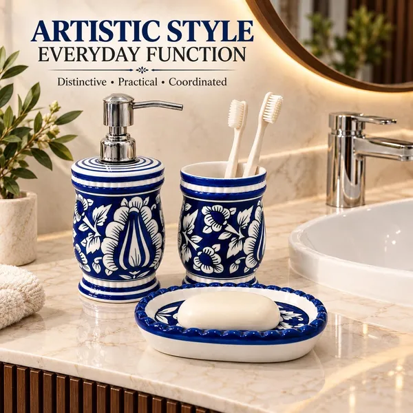 Multicolor_Ceramic_Glossy_Glazed_Finish_Soap_Dispenser_&_Toothbrush_Holder_&_Soap_Dish_For_Bathroom