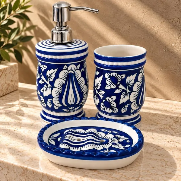 Multicolor_Ceramic_Glossy_Glazed_Finish_Soap_Dispenser_&_Toothbrush_Holder_&_Soap_Dish_For_Bathroom