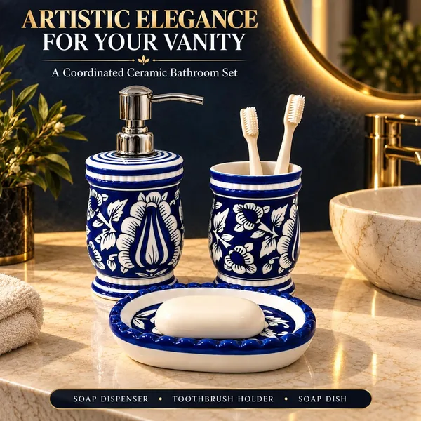 Multicolor_Ceramic_Glossy_Glazed_Finish_Soap_Dispenser_&_Toothbrush_Holder_&_Soap_Dish_For_Bathroom
