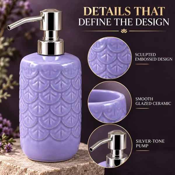Lavender_Ceramic_Glossy_Glazed_Finish_Soap_Dispenser_&_Toothbrush_Holder_&_Soap_Dish_For_Bathroom