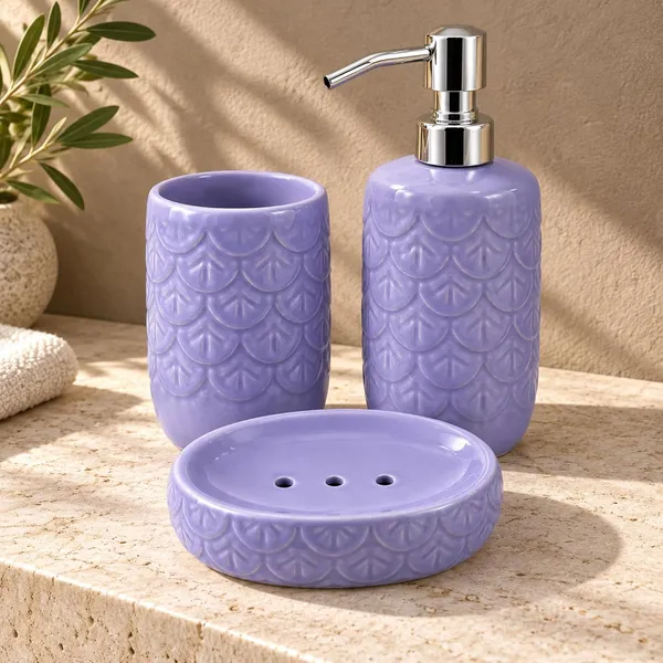 Lavender_Ceramic_Glossy_Glazed_Finish_Soap_Dispenser_&_Toothbrush_Holder_&_Soap_Dish_For_Bathroom