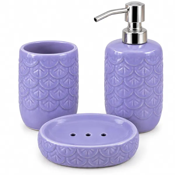 Lavender_Ceramic_Glossy_Glazed_Finish_Soap_Dispenser_&_Toothbrush_Holder_&_Soap_Dish_For_Bathroom