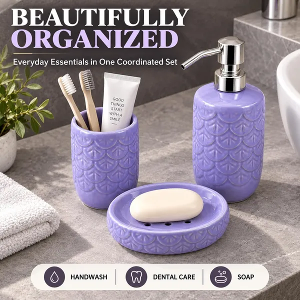 Lavender_Ceramic_Glossy_Glazed_Finish_Soap_Dispenser_&_Toothbrush_Holder_&_Soap_Dish_For_Bathroom