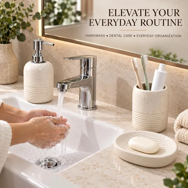 Cream_Ceramic_Glossy_Glazed_Finish_Soap_Dispenser_&_Toothbrush_Holder_&_Soap_Dish_For_Bathroom