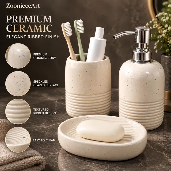 Cream_Ceramic_Glossy_Glazed_Finish_Soap_Dispenser_&_Toothbrush_Holder_&_Soap_Dish_For_Bathroom