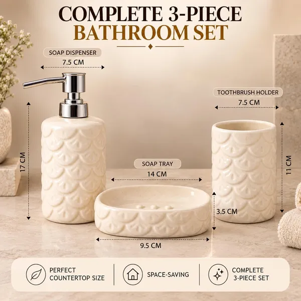 Cream_Ceramic_Glossy_Glazed_Finish_Soap_Dispenser_&_Toothbrush_Holder_&_Soap_Dish_For_Bathroom
