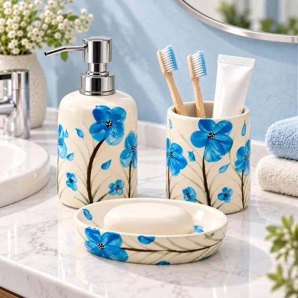Multicolor_Ceramic_Glossy_Glazed_Finish_Soap_Dispenser_&_Toothbrush_Holder_&_Soap_Dish_For_Bathroom