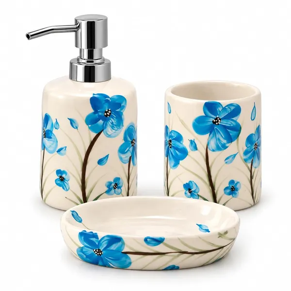 Multicolor_Ceramic_Glossy_Glazed_Finish_Soap_Dispenser_&_Toothbrush_Holder_&_Soap_Dish_For_Bathroom
