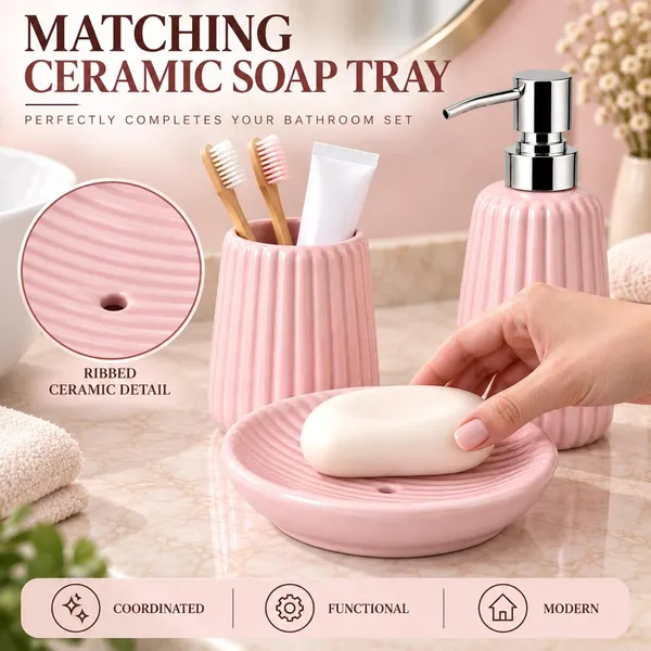 Pink_Ceramic_Glossy_Glazed_Finish_Soap_Dispenser_&_Toothbrush_Holder_&_Soap_Dish_For_Bathroom