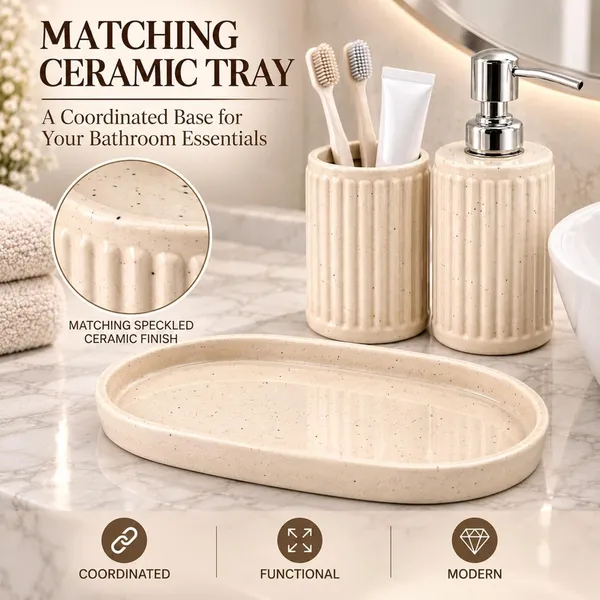Cream_Ceramic_Glossy_Glazed_Finish_Soap_Dispenser_&_Toothbrush_Holder_&_Organizer_Tray_For_Bathroom