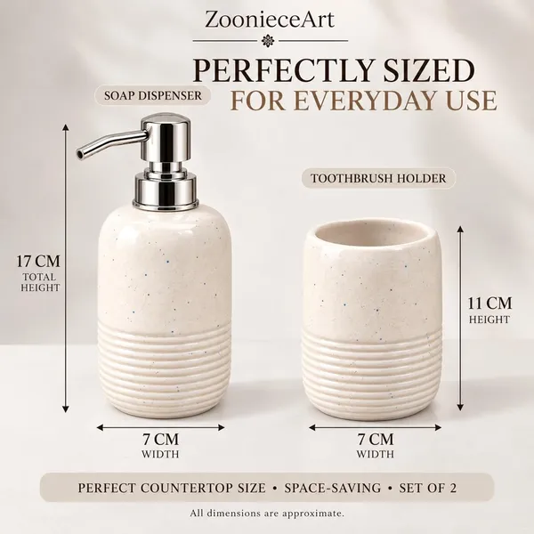 Cream_Ceramic_Glossy_Glazed_Finish_Soap_Dispenser_With_Pump_&_Toothbrush_Holder_For_Bathroom
