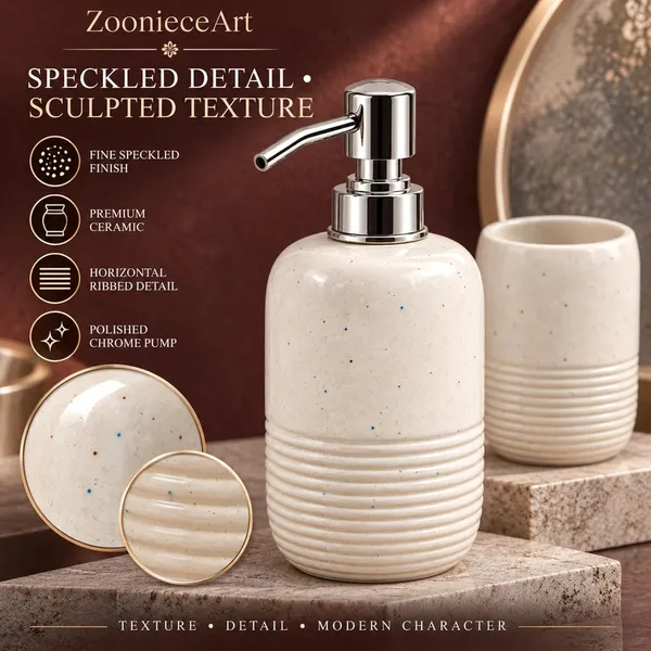Cream_Ceramic_Glossy_Glazed_Finish_Soap_Dispenser_With_Pump_&_Toothbrush_Holder_For_Bathroom