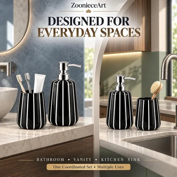 Multicolor_Ceramic_Glossy_Glazed_Finish_Soap_Dispenser_With_Pump_&_Toothbrush_Holder_For_Bathroom