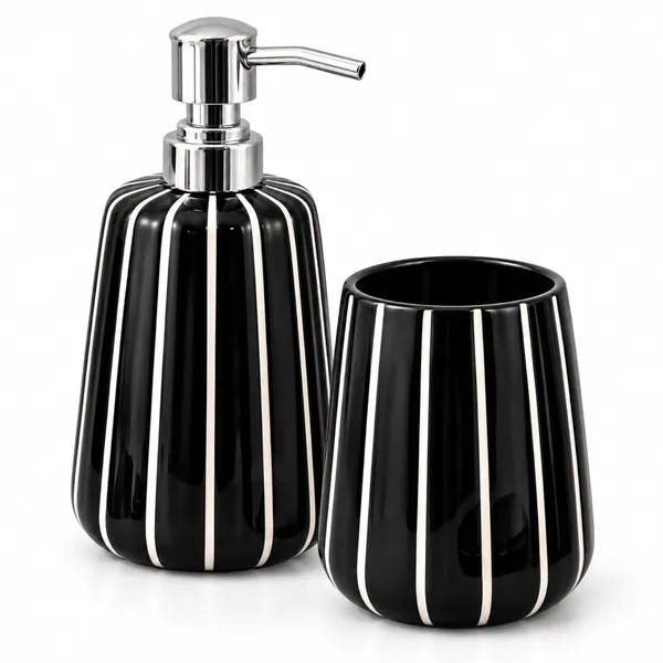 Multicolor_Ceramic_Glossy_Glazed_Finish_Soap_Dispenser_With_Pump_&_Toothbrush_Holder_For_Bathroom