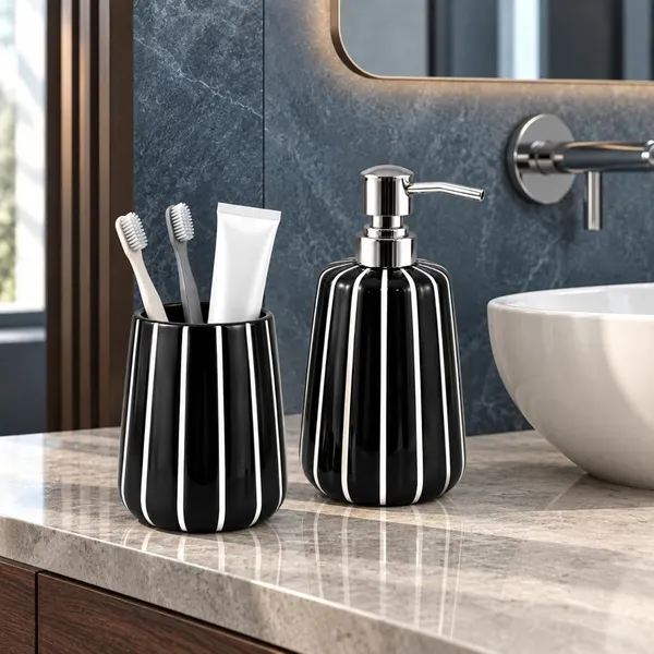 Multicolor_Ceramic_Glossy_Glazed_Finish_Soap_Dispenser_With_Pump_&_Toothbrush_Holder_For_Bathroom