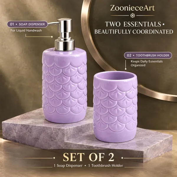 Purple_Ceramic_Glossy_Glazed_Finish_Soap_Dispenser_With_Pump_&_Toothbrush_Holder_For_Bathroom