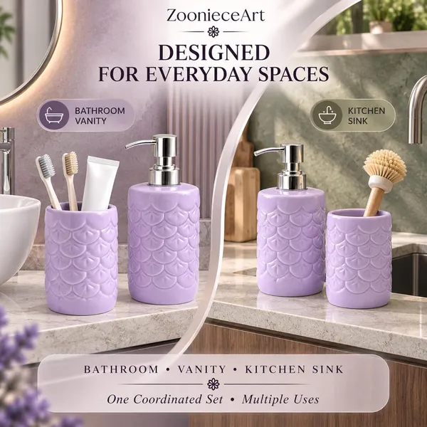 Purple_Ceramic_Glossy_Glazed_Finish_Soap_Dispenser_With_Pump_&_Toothbrush_Holder_For_Bathroom