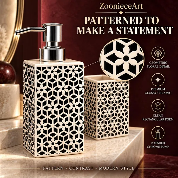 Multicolor_Ceramic_Glossy_Glazed_Finish_Soap_Dispenser_With_Pump_&_Toothbrush_Holder_For_Bathroom