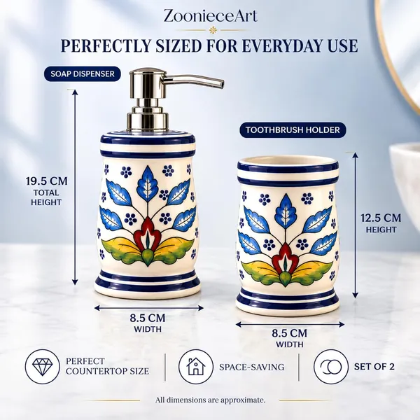 Multicolor_Ceramic_Glossy_Glazed_Finish_Soap_Dispenser_With_Pump_&_Toothbrush_Holder_For_Bathroom
