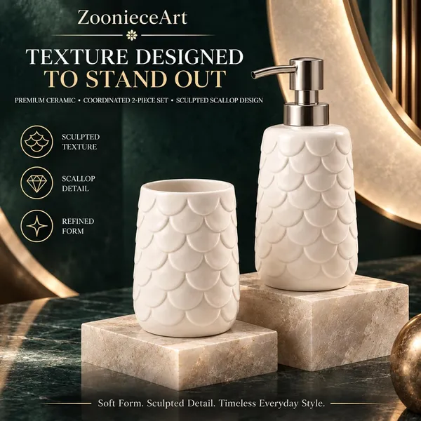 Cream_Ceramic_Glossy_Glazed_Finish_Soap_Dispenser_With_Pump_&_Toothbrush_Holder_For_Bathroom
