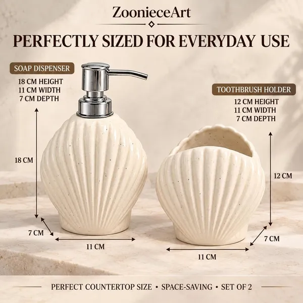 Cream_Ceramic_Glossy_Glazed_Finish_Soap_Dispenser_With_Pump_&_Toothbrush_Holder_For_Bathroom