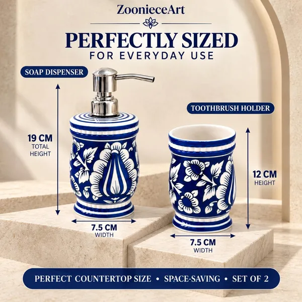 Multicolor_Ceramic_Glossy_Glazed_Finish_Soap_Dispenser_With_Pump_&_Toothbrush_Holder_For_Bathroom