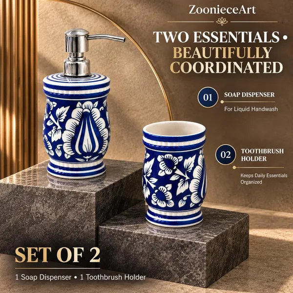 Multicolor_Ceramic_Glossy_Glazed_Finish_Soap_Dispenser_With_Pump_&_Toothbrush_Holder_For_Bathroom