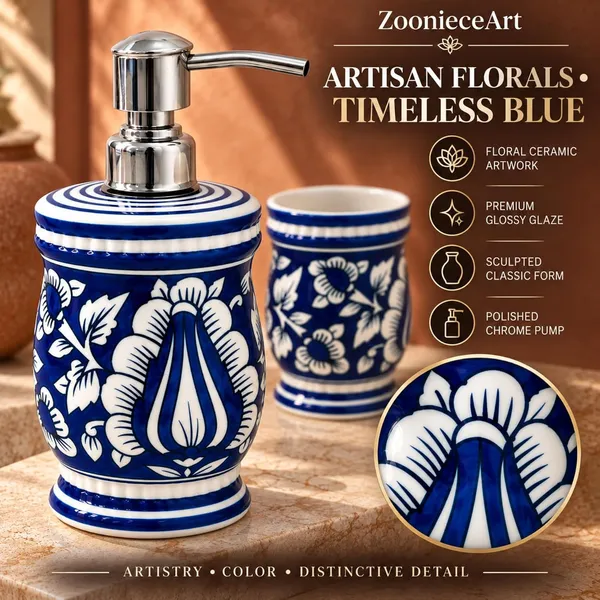 Multicolor_Ceramic_Glossy_Glazed_Finish_Soap_Dispenser_With_Pump_&_Toothbrush_Holder_For_Bathroom