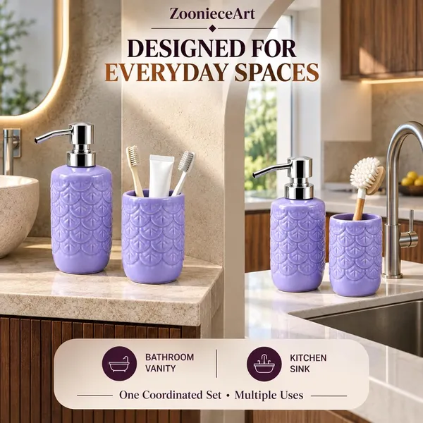 Lavender_Ceramic_Glossy_Glazed_Finish_Soap_Dispenser_With_Pump_&_Toothbrush_Holder_For_Bathroom