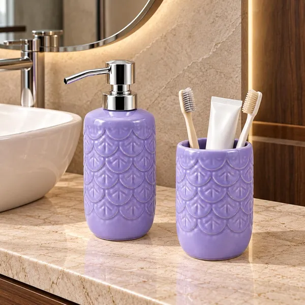 Lavender_Ceramic_Glossy_Glazed_Finish_Soap_Dispenser_With_Pump_&_Toothbrush_Holder_For_Bathroom