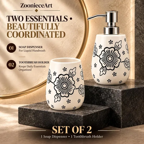 Multicolor_Ceramic_Glossy_Glazed_Finish_Soap_Dispenser_With_Pump_&_Toothbrush_Holder_For_Bathroom