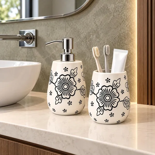 Multicolor_Ceramic_Glossy_Glazed_Finish_Soap_Dispenser_With_Pump_&_Toothbrush_Holder_For_Bathroom