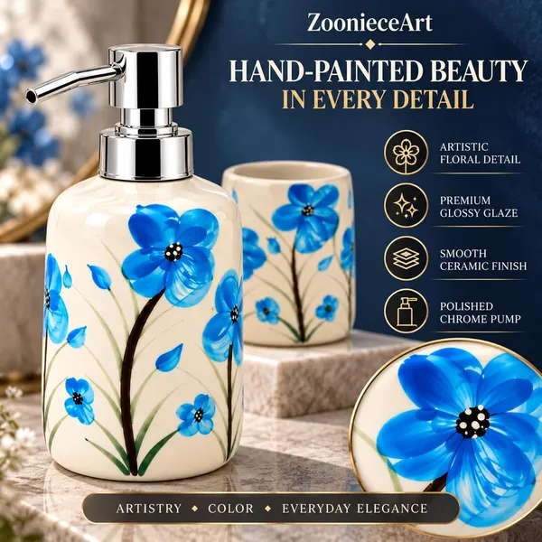 Multicolor_Ceramic_Glossy_Glazed_Finish_Soap_Dispenser_With_Pump_&_Toothbrush_Holder_For_Bathroom