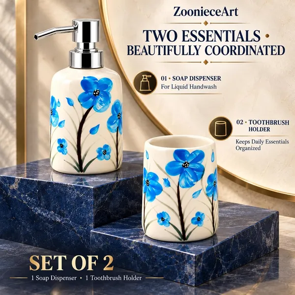 Multicolor_Ceramic_Glossy_Glazed_Finish_Soap_Dispenser_With_Pump_&_Toothbrush_Holder_For_Bathroom