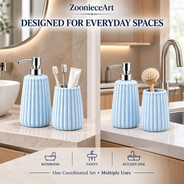 Blue_Ceramic_Glossy_Glazed_Finish_Soap_Dispenser_With_Pump_&_Toothbrush_Holder_For_Bathroom