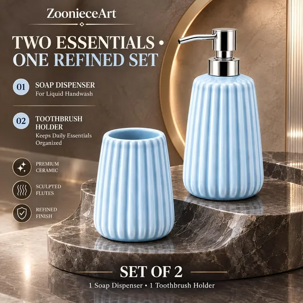 Blue_Ceramic_Glossy_Glazed_Finish_Soap_Dispenser_With_Pump_&_Toothbrush_Holder_For_Bathroom
