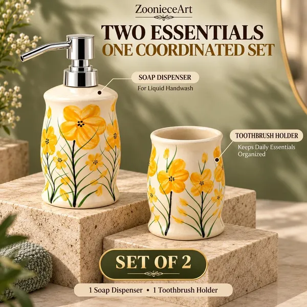 Multicolor_Ceramic_Glossy_Glazed_Finish_Soap_Dispenser_With_Pump_&_Toothbrush_Holder_For_Bathroom