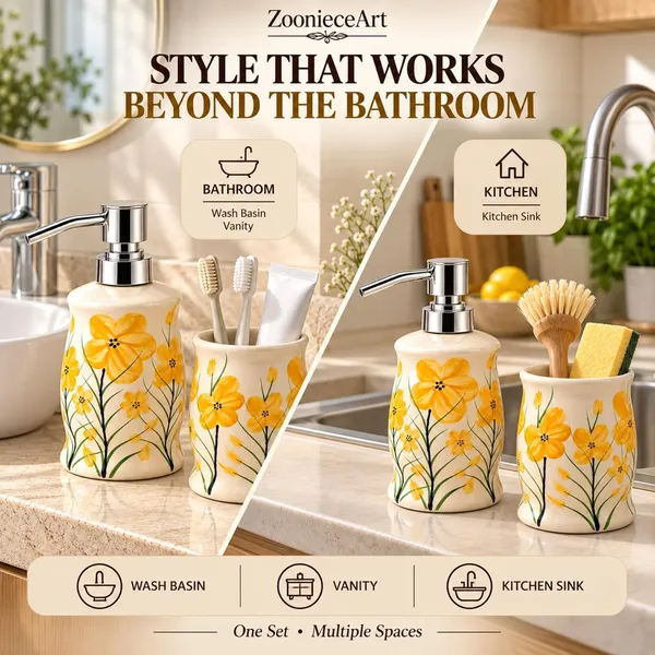 Multicolor_Ceramic_Glossy_Glazed_Finish_Soap_Dispenser_With_Pump_&_Toothbrush_Holder_For_Bathroom