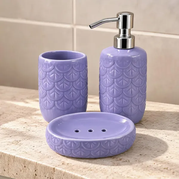 Lavender_Ceramic_Glossy_Glazed_Finish_Soap_Dispenser_&_Toothbrush_Holder_&_Soap_Dish_For_Bathroom