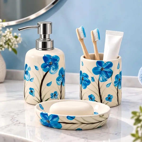 Multicolor_Ceramic_Glossy_Glazed_Finish_Soap_Dispenser_&_Toothbrush_Holder_&_Soap_Dish_For_Bathroom