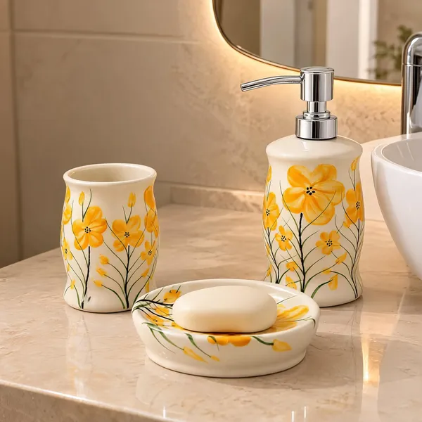 Multicolor_Ceramic_Glossy_Glazed_Finish_Soap_Dispenser_&_Toothbrush_Holder_&_Soap_Dish_For_Bathroom