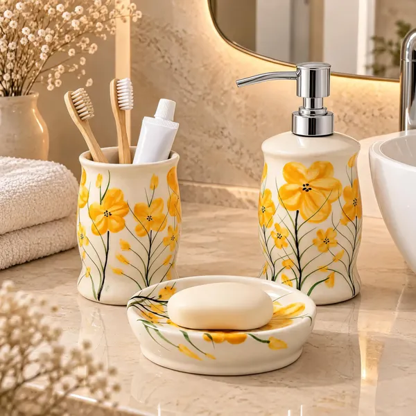 Multicolor_Ceramic_Glossy_Glazed_Finish_Soap_Dispenser_&_Toothbrush_Holder_&_Soap_Dish_For_Bathroom