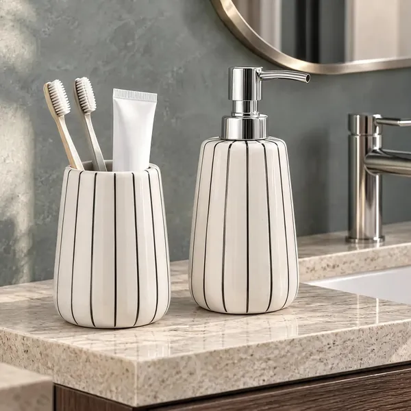Multicolor_Ceramic_Glossy_Glazed_Finish_Soap_Dispenser_With_Pump_&_Toothbrush_Holder_For_Bathroom