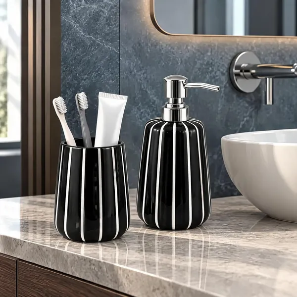 Multicolor_Ceramic_Glossy_Glazed_Finish_Soap_Dispenser_With_Pump_&_Toothbrush_Holder_For_Bathroom